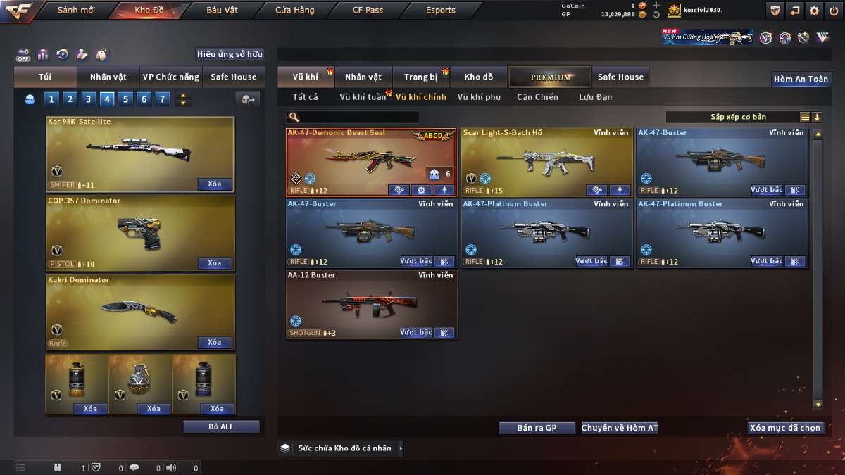 shop acc cf uy tin gia re